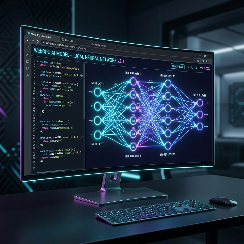 WebGPU Local LLM Architecture diagram showing in-browser AI execution.
