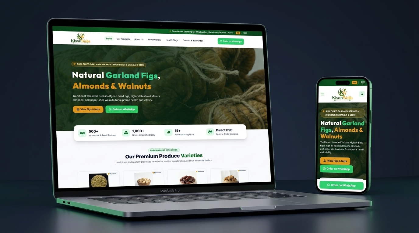 KisanWalla - Modern Agro-Commerce Website Development Showcase